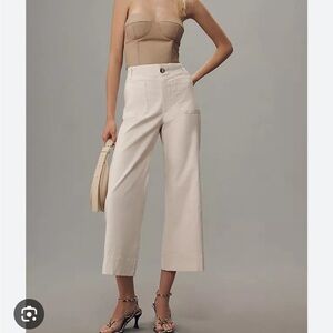 SOLD- Maeve- COLETTE CROPPED WIDE-LEG PANTS (color: pearl, size 23Petite